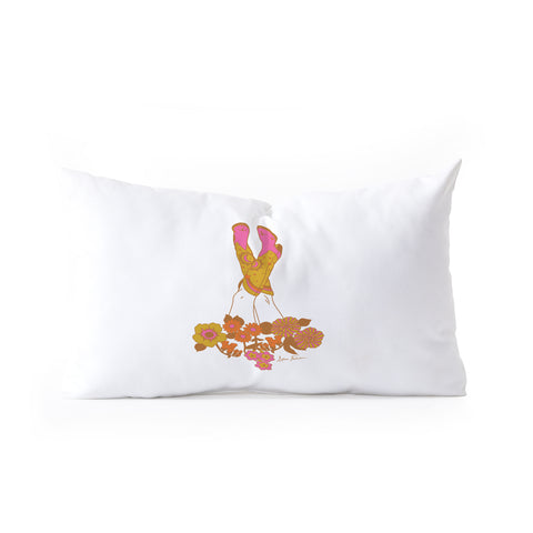 Allie Falcon Love Stoned Cowboy Boots Oblong Throw Pillow