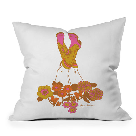 Allie Falcon Love Stoned Cowboy Boots Throw Pillow