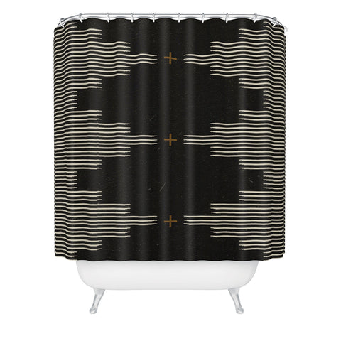 Allie Falcon Southwestern Minimalist Black Shower Curtain