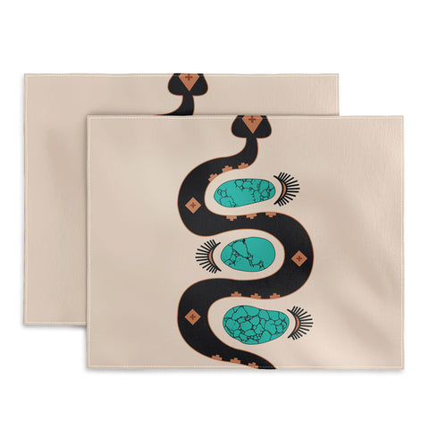 Allie Falcon Southwestern Slither in Black Placemat