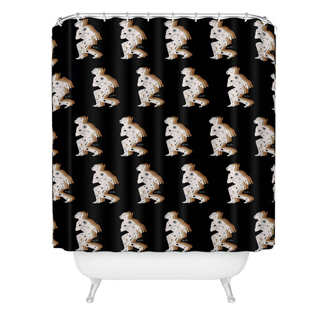 Allie Falcon Space Cowboy Black white cam Shower Curtain