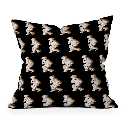 Allie Falcon Space Cowboy Black white cam Throw Pillow