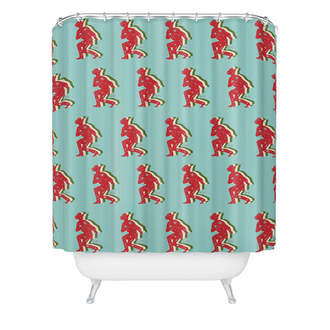 Allie Falcon Space Cowboy Holiday Edition Shower Curtain