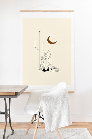 Allie Falcon Talking to the Moon Rustic Art Print And Hanger