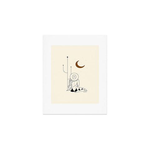 Allie Falcon Talking to the Moon Rustic Art Print