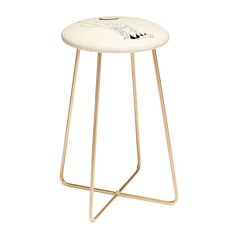 Allie Falcon Talking to the Moon Rustic Counter Stool