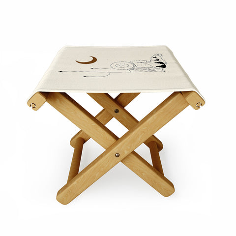 Allie Falcon Talking to the Moon Rustic Folding Stool