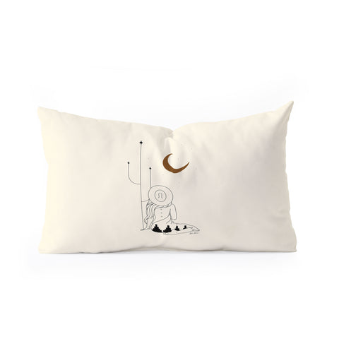 Allie Falcon Talking to the Moon Rustic Oblong Throw Pillow