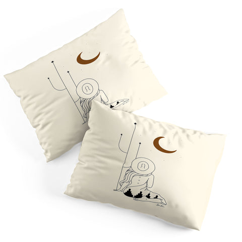 Allie Falcon Talking to the Moon Rustic Pillow Shams