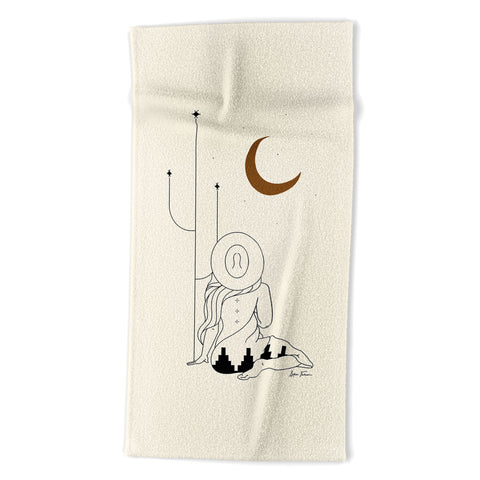 Allie Falcon Talking to the Moon Rustic Beach Towel