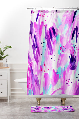 Allyson Johnson 80s glam Shower Curtain And Mat