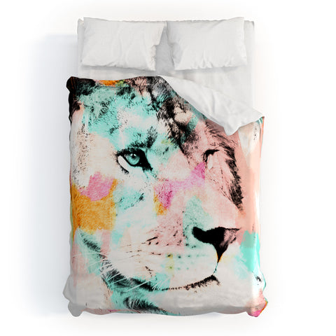 Allyson Johnson Abstract Lion 2 Duvet Cover