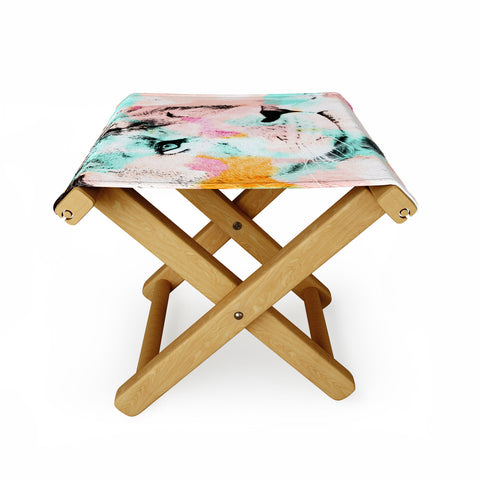 Allyson Johnson Abstract Lion 2 Folding Stool