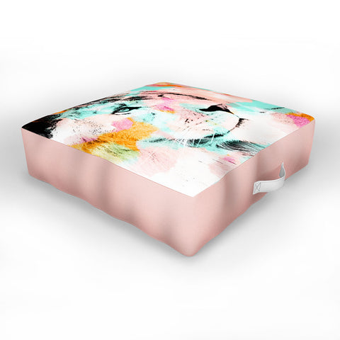 Allyson Johnson Abstract Lion 2 Outdoor Floor Cushion