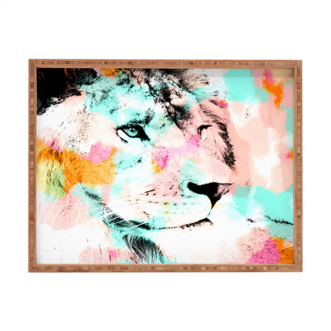Allyson Johnson Abstract Lion 2 Rectangular Tray