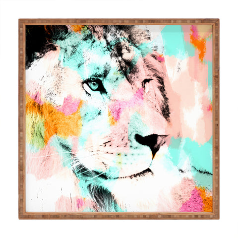 Allyson Johnson Abstract Lion 2 Square Tray