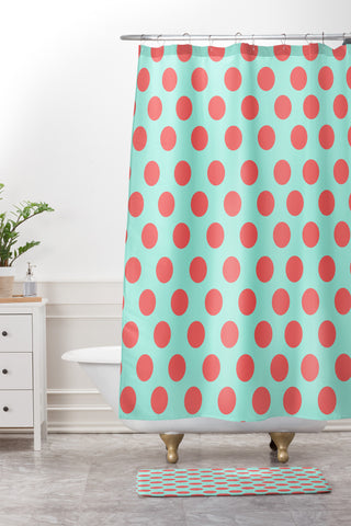 Allyson Johnson Adorable Dots Shower Curtain And Mat