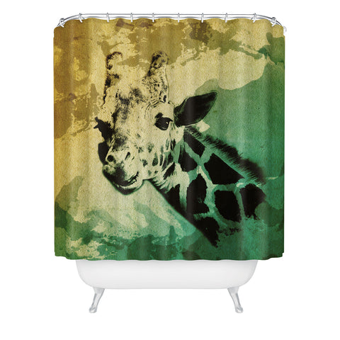 Allyson Johnson African Giraffe Shower Curtain