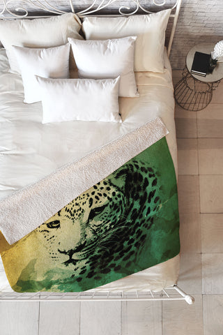 Allyson Johnson African Leopard Fleece Throw Blanket