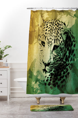 Allyson Johnson African Leopard Shower Curtain And Mat