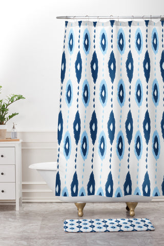Allyson Johnson Authentic Blues 2 Shower Curtain And Mat