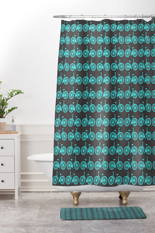 Allyson Johnson Bike ride Shower Curtain And Mat