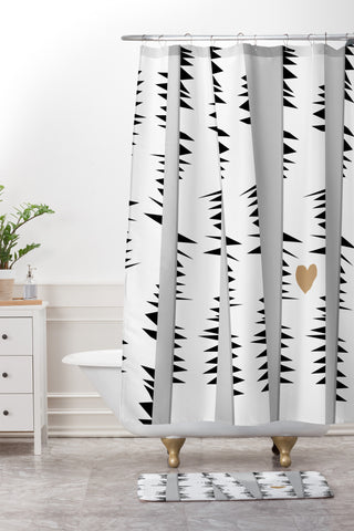 Allyson Johnson Birch Trees Shower Curtain And Mat