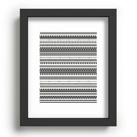 Allyson Johnson Black And White Aztec Pattern Recessed Framing Rectangle