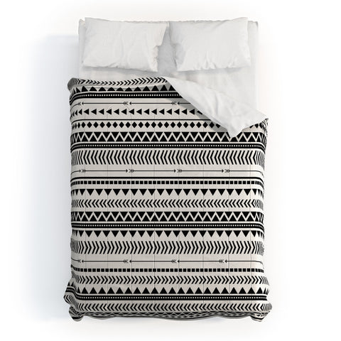 Allyson Johnson Black And White Aztec Pattern Comforter