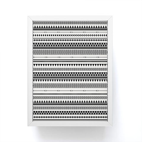 Allyson Johnson Black And White Aztec Pattern Framed Mini Art Print
