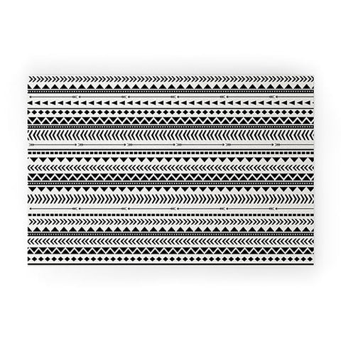Allyson Johnson Black And White Aztec Pattern Welcome Mat
