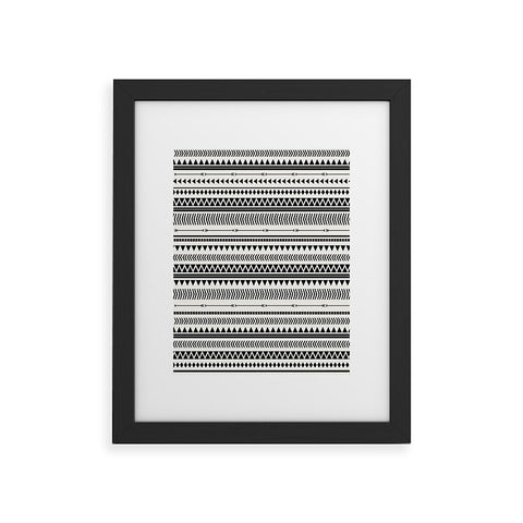 Allyson Johnson Black And White Aztec Pattern Framed Art Print