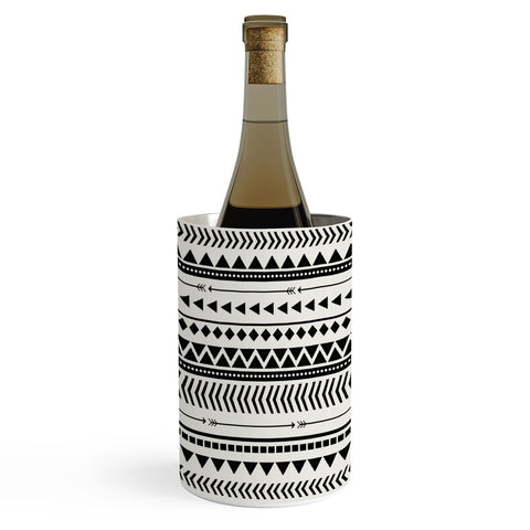 Allyson Johnson Black And White Aztec Pattern Wine Chiller