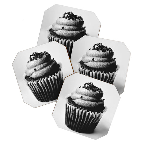 Allyson Johnson Black And White Cupcake Photograph Coaster Set
