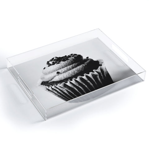 Allyson Johnson Black And White Cupcake Photograph Acrylic Tray