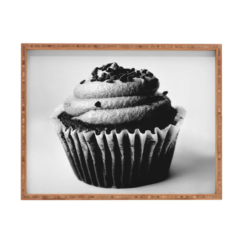 Allyson Johnson Black And White Cupcake Photograph Rectangular Tray