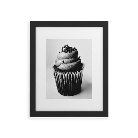 Allyson Johnson Black And White Cupcake Photograph Framed Art Print