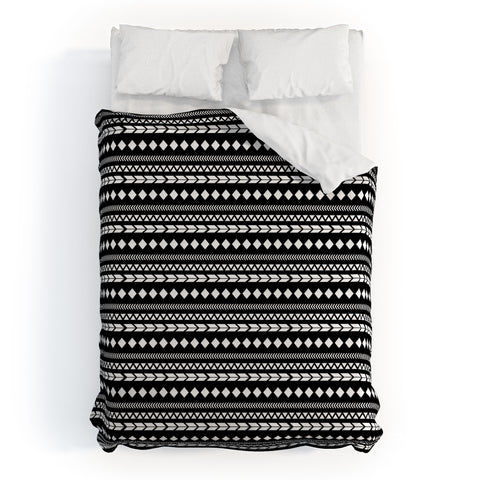 Allyson Johnson Black Aztec Duvet Cover