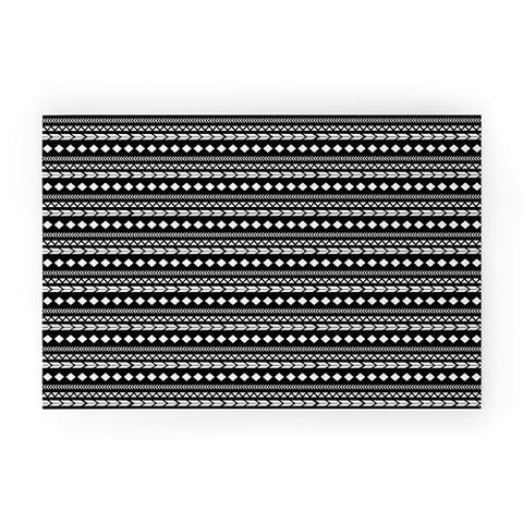 Allyson Johnson Black Aztec Welcome Mat