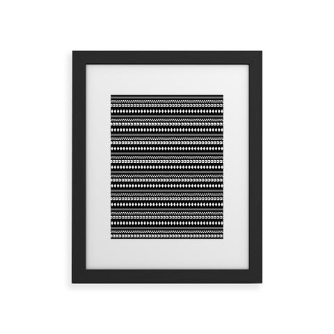 Allyson Johnson Black Aztec Framed Art Print