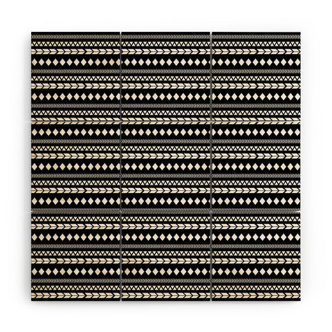 Allyson Johnson Black Aztec Wood Wall Mural