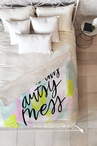 Allyson Johnson Bless this artsy mess Fleece Throw Blanket
