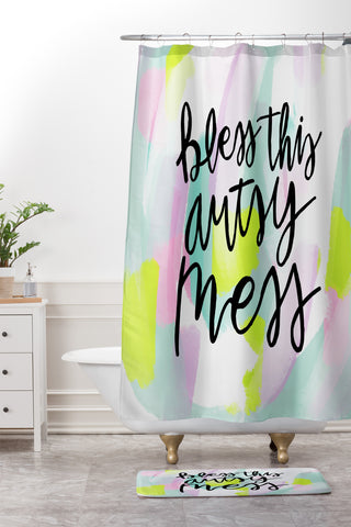 Allyson Johnson Bless this artsy mess Shower Curtain And Mat