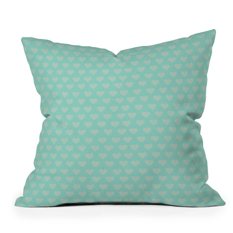 Allyson Johnson Blue Hearts Throw Pillow