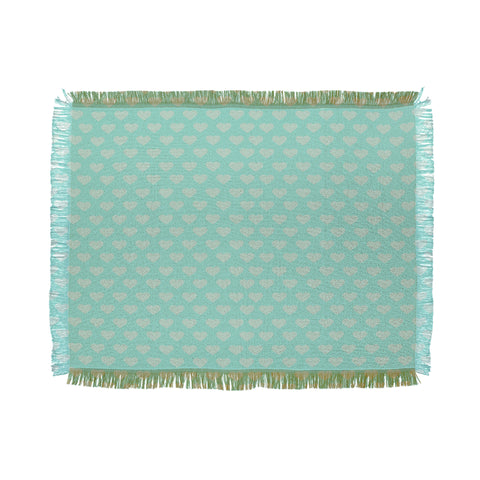 Allyson Johnson Blue Hearts Throw Blanket