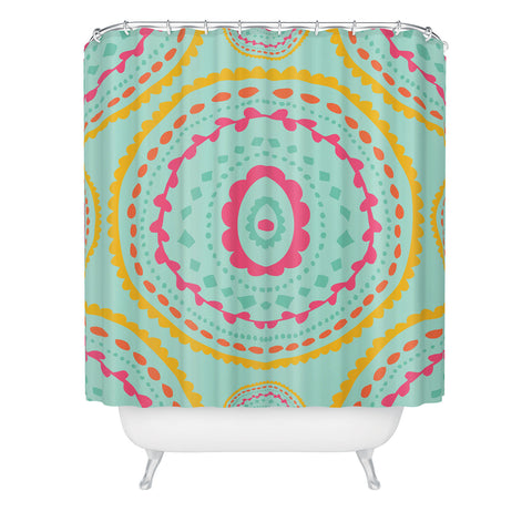Allyson Johnson Blue Medallion Shower Curtain