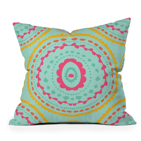 Allyson Johnson Blue Medallion Throw Pillow