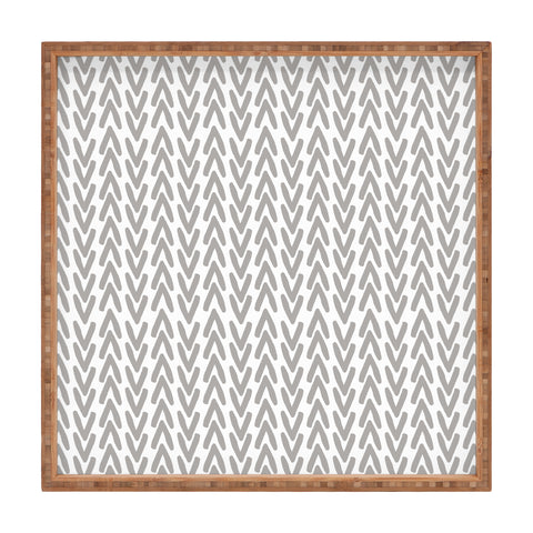 Allyson Johnson Bohemian Arrows Gray Square Tray