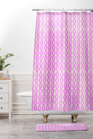 Allyson Johnson Bohemian Arrows Purple Shower Curtain And Mat