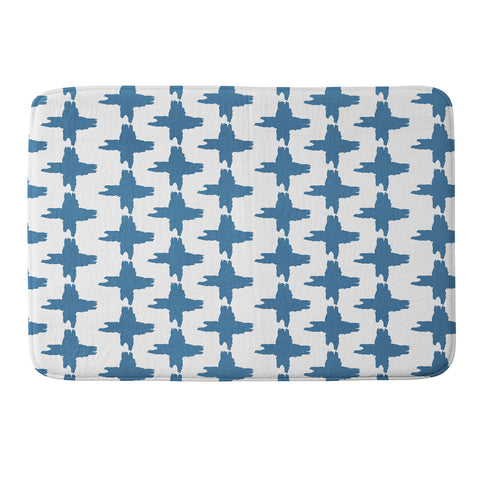 Allyson Johnson Bohemian Indigo ikat 2 Memory Foam Bath Mat